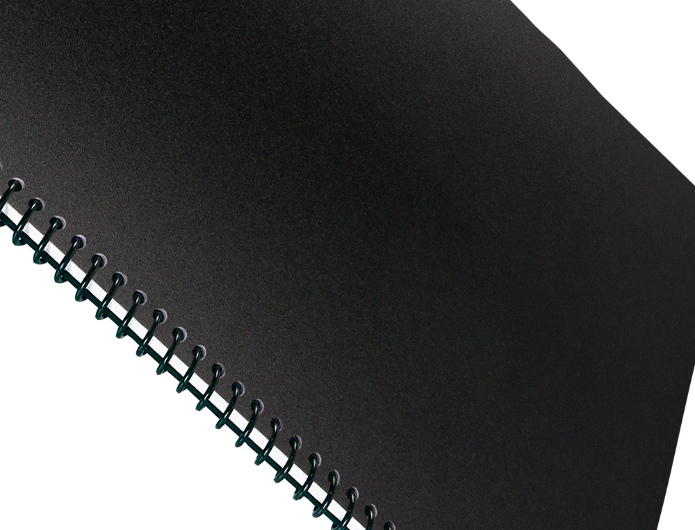TAPA ENCUADERNACION LIDERPAPEL POLIPROPILENO A4 0.5MM NEGRO OPACO PAQUETE DE 100 UNIDADES