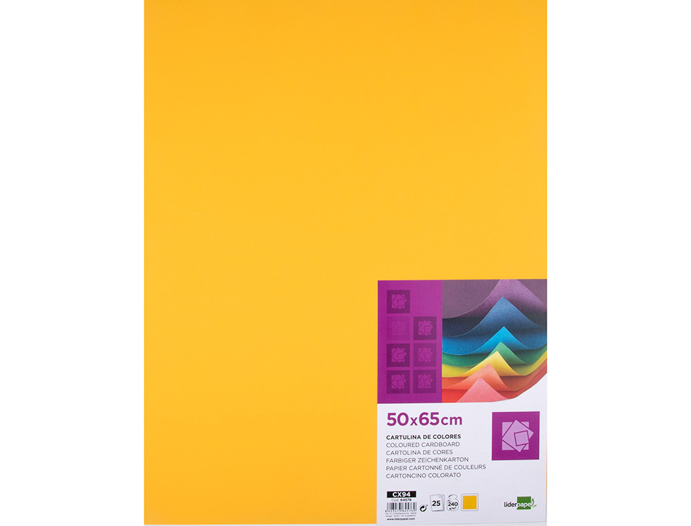 CARTULINA LIDERPAPEL 50X65 CM 240G/M2 ORO VIEJO PAQUETE DE 25 HOJAS