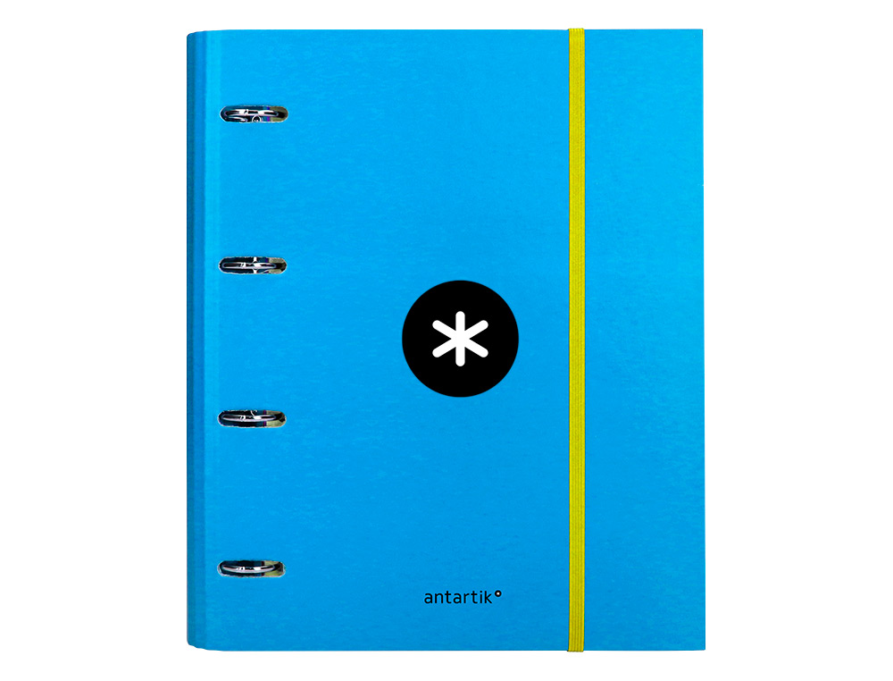 CARPETA CON RECAMBIO ANTARTIK A4 CUADRO 5MM FORRADA 4 ANILLAS 40MM REDONDAS CON SOLAPA COLOR AZUL