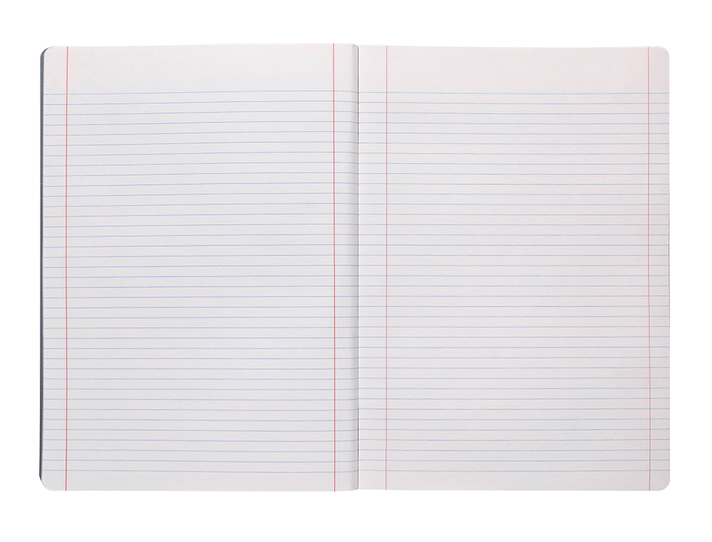 LIBRETA LIDERPAPEL 360 TAPA DE PLASTICO A4 48 HOJAS 90G/M2 HORIZONTAL CON DOBLE MARGEN TAPA NEGRA