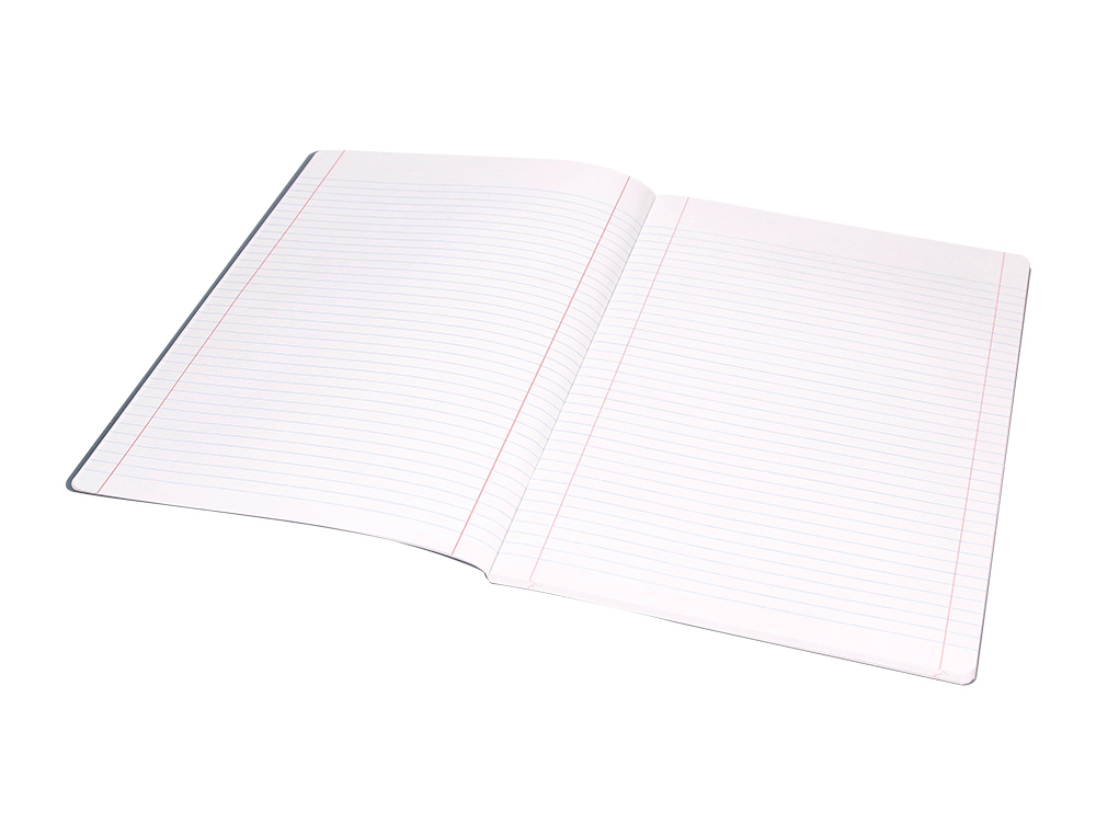 LIBRETA LIDERPAPEL 360 TAPA DE PLASTICO A4 48 HOJAS 90G/M2 HORIZONTAL CON DOBLE MARGEN TAPA NEGRA