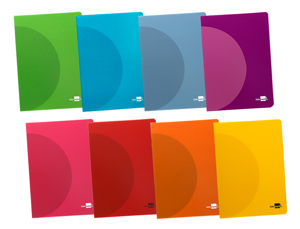 LIBRETA LIDERPAPEL 360 TAPA DE PLASTICO A4 48 HOJAS 90G/M2 5MM CON DOBLE MARGEN COLORES SURTIDOS