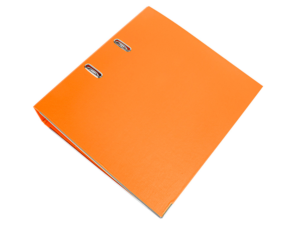 ARCHIVADOR DE PALANCA LIDERPAPEL A4 DOCUMENTA FORRADO PVC CON RADO LOMO 75MMNARANJA COMPRESOR METALICO