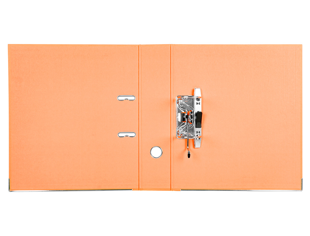 ARCHIVADOR DE PALANCA LIDERPAPEL A4 DOCUMENTA FORRADO PVC CON RADO LOMO 75MMNARANJA COMPRESOR METALICO
