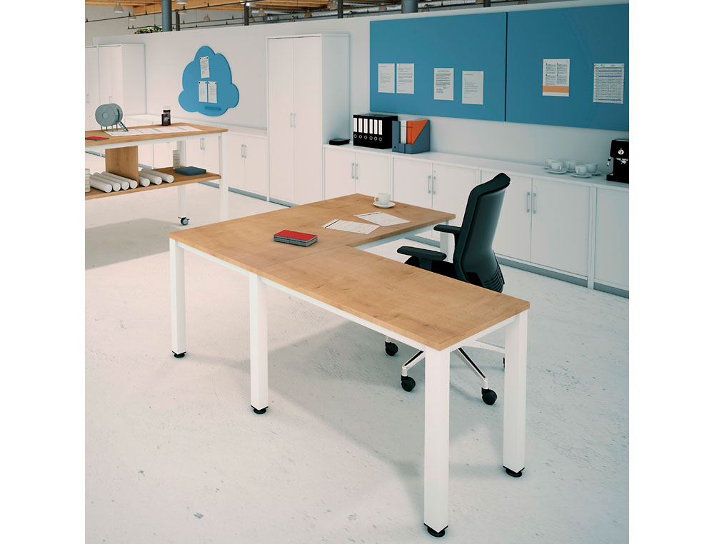 ALA PARA MESA ROCADA SERIE EXECUTIVE 60X100 CM DERECHA O IZQUIERDA ACABADO GRIS/HAYA