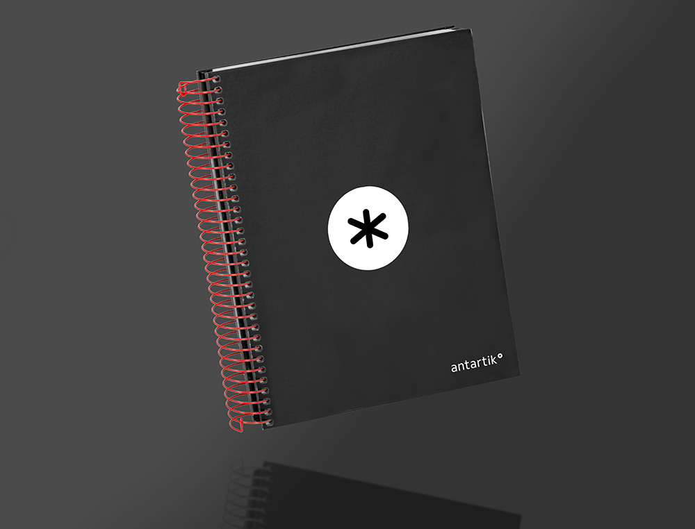 CUADERNO ESPIRAL A5 MICRO ANTARTIK TAPA FORRADA 120H 90 GR HORIZONTAL 5 BANDAS 6 TALADROS COLOR NEGRO