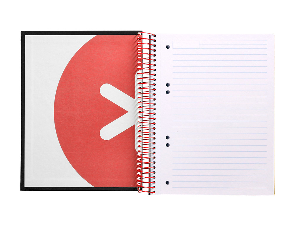 CUADERNO ESPIRAL A5 MICRO ANTARTIK TAPA FORRADA 120H 90 GR HORIZONTAL 5 BANDAS 6 TALADROS COLOR NEGRO