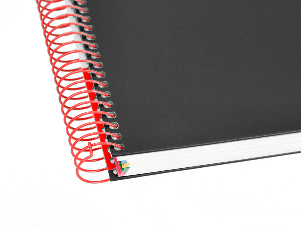 CUADERNO ESPIRAL A5 MICRO ANTARTIK TAPA FORRADA 120H 90 GR HORIZONTAL 5 BANDAS 6 TALADROS COLOR NEGRO