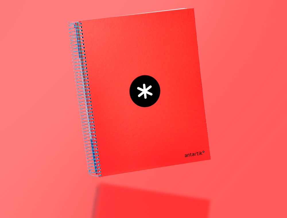 CUADERNO ESPIRAL A4 MICRO ANTARTIK TAPA FORRADA 120H 90 GR CUADRO 5MM 5 BANDAS 4 TALADROS COLOR ROJO