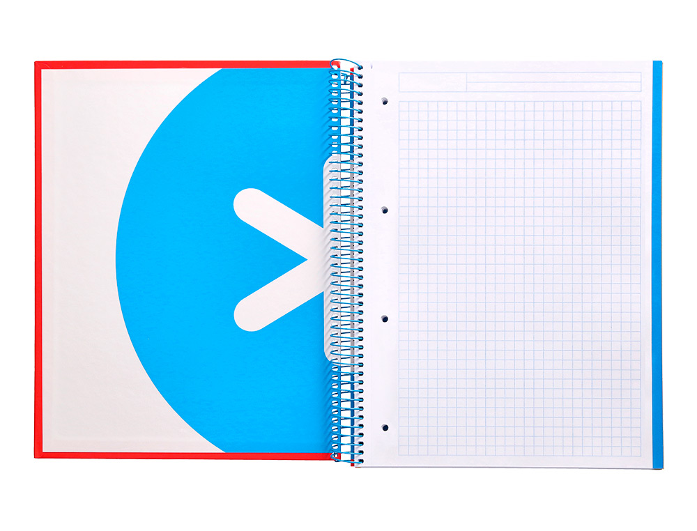 CUADERNO ESPIRAL A4 MICRO ANTARTIK TAPA FORRADA 120H 90 GR CUADRO 5MM 5 BANDAS 4 TALADROS COLOR ROJO