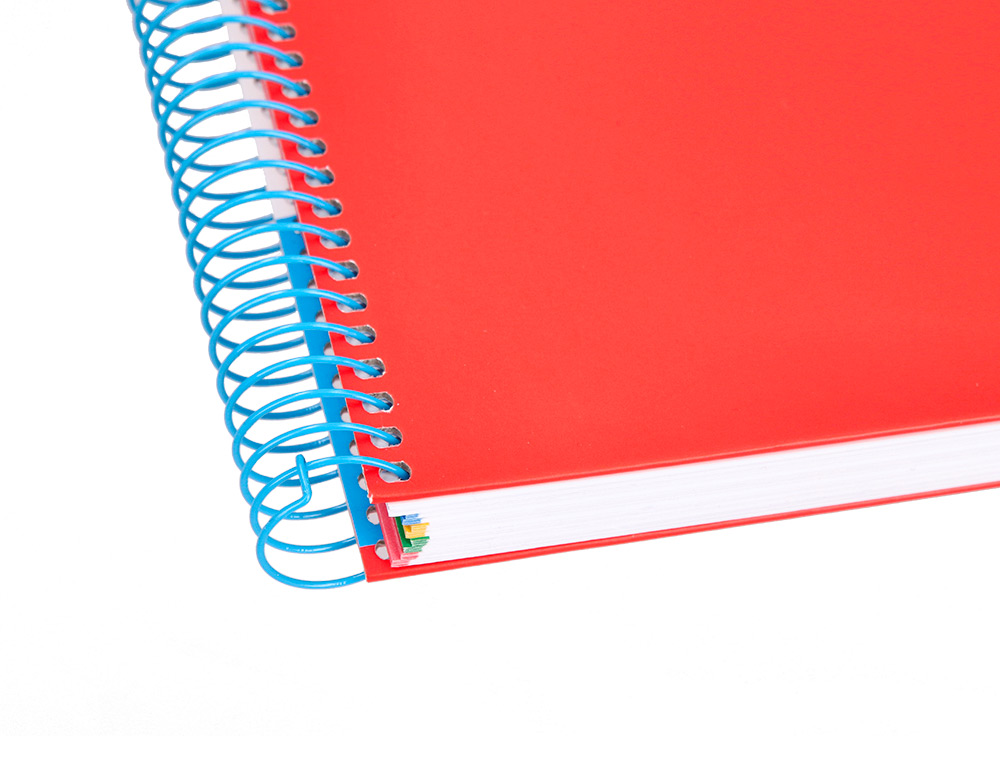 CUADERNO ESPIRAL A4 MICRO ANTARTIK TAPA FORRADA 120H 90 GR CUADRO 5MM 5 BANDAS 4 TALADROS COLOR ROJO