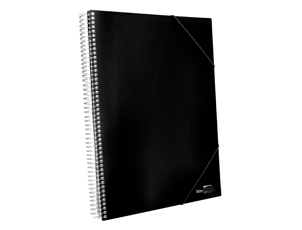 CARPETA LIDERPAPEL ESCAPARATE CON ESPIRAL 30 FUNDAS POLIPROPILENO DIN A4 NEGRO