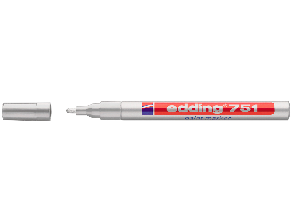 ROTULADOR EDDING PUNTA FIBRA 751 PLATA PUNTA REDONDA 1-2 MM