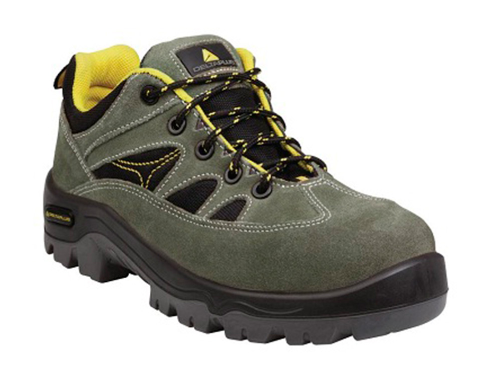 ZAPATOS DE SEGURIDAD DELTAPLUS TREK DE PIEL SERRAJE PUNTERA Y SUELA COMPOSITE VERDE TALLA 42