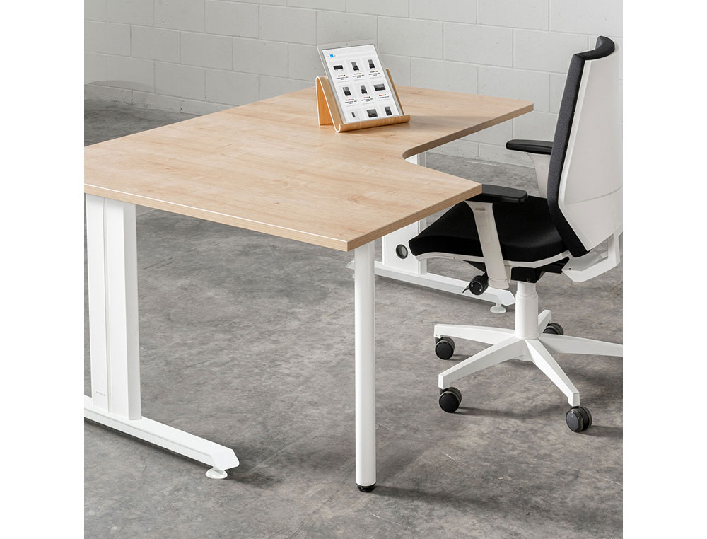 MESA ROCADA SERIE METAL 180X120 CM DERECHA ACABADO AC01 HAYA