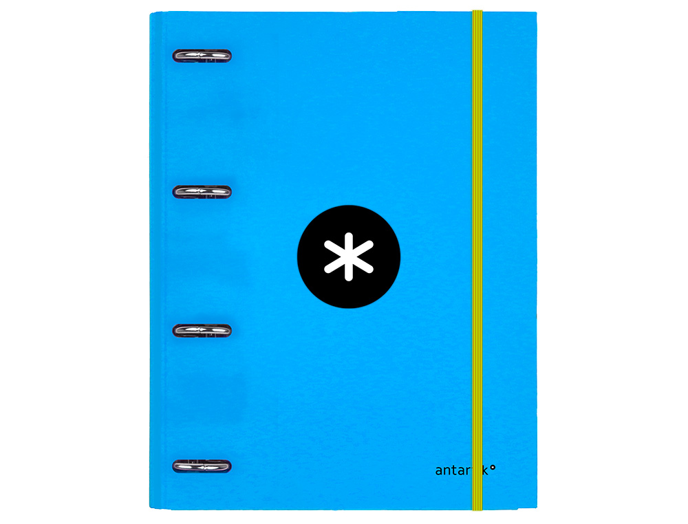 CARPETA CON RECAMBIO ANTARTIK A4 CUADRO 5MM FORRADA 4 ANILLAS 25MM REDONDAS COLOR AZUL