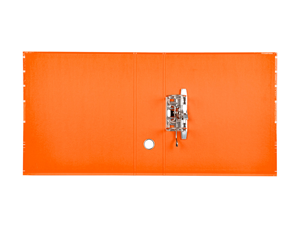 ARCHIVADOR DE PALANCA LIDERPAP EL A4 FILING SYSTEM FORRADO SIN RADO LOMO 80MM NARANJA CON CAJA Y COMPRESOR METALICO