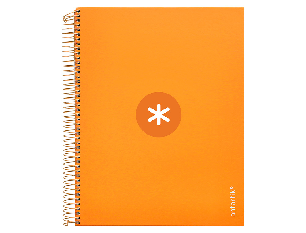 CUADERNO ESPIRAL A4 MICRO ANTARTIK TAPA FORRADA 120H 90 GR CUADRO 5MM 5 BANDAS 4 TALADROS COLOR MOSTAZA