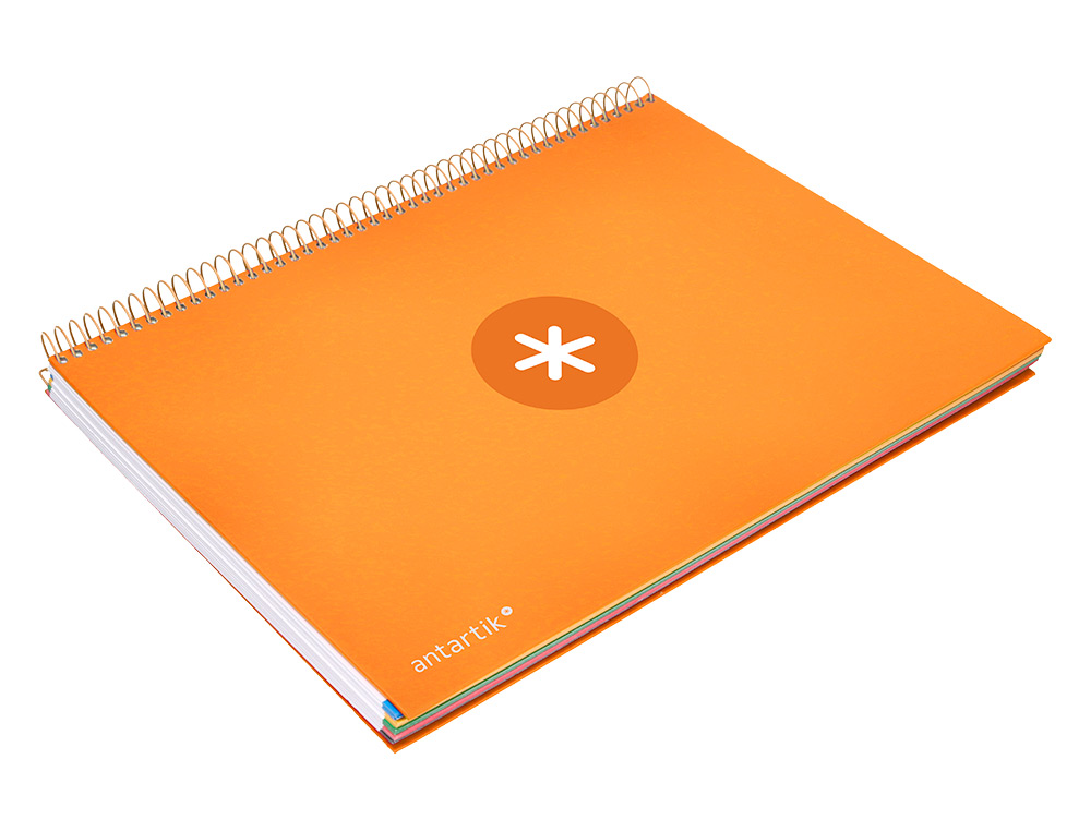 CUADERNO ESPIRAL A4 MICRO ANTARTIK TAPA FORRADA 120H 90 GR CUADRO 5MM 5 BANDAS 4 TALADROS COLOR MOSTAZA