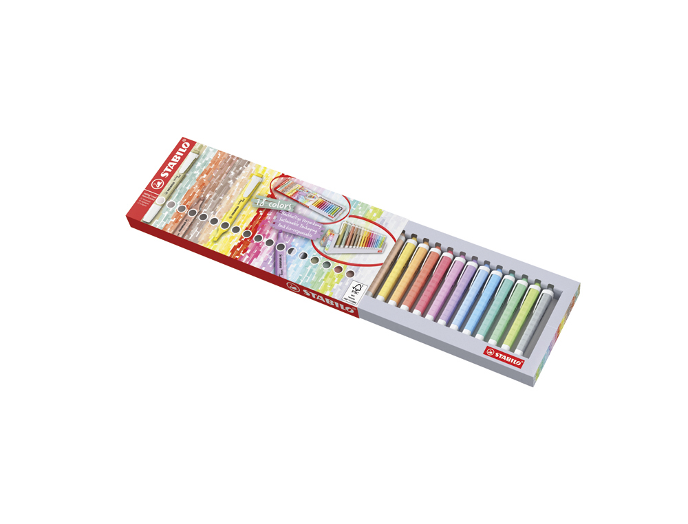 ROTULADOR STABILO FLUORESCENTE SWING COOL NATURE COLORS ESTUCHE DE 18 UNIDADES COLORES SURTIDOS