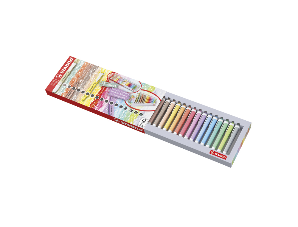 ROTULADOR STABILO FLUORESCENTE SWING COOL NATURE COLORS ESTUCHE DE 18 UNIDADES COLORES SURTIDOS