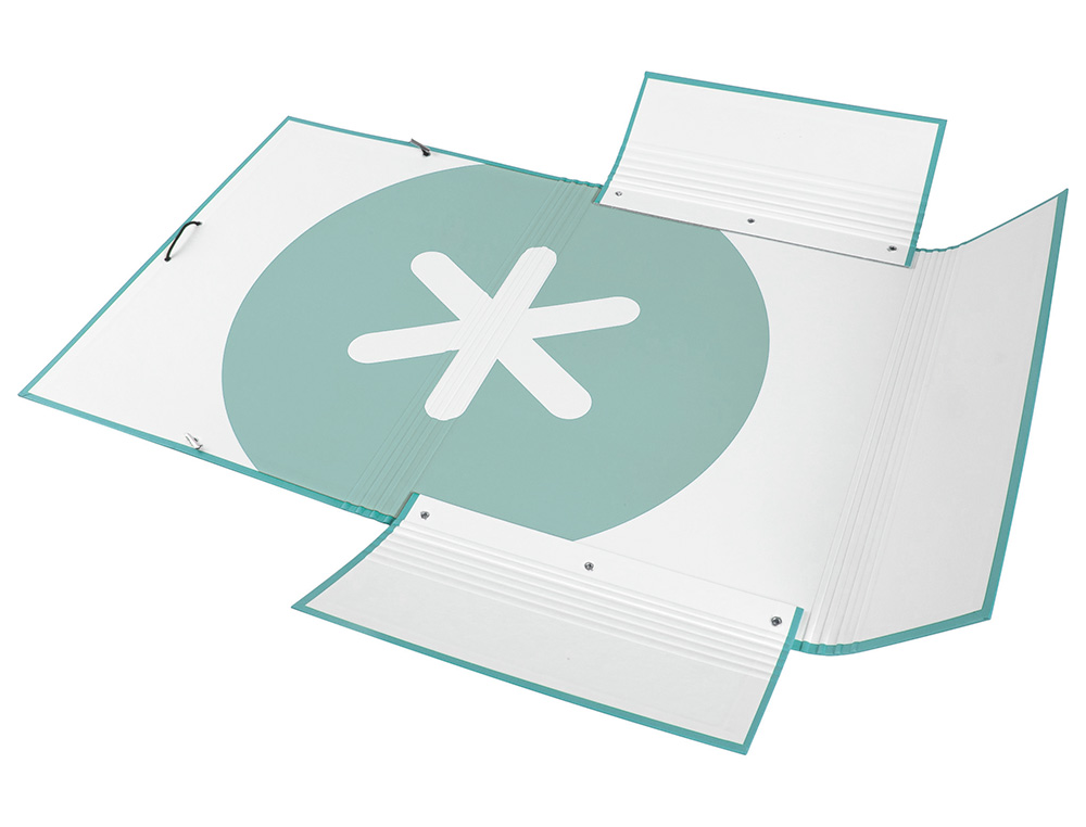 CARPETA ANTARTIK GOMAS A4 3 SOLAPAS CARTON FORRADO COLOR MENTA