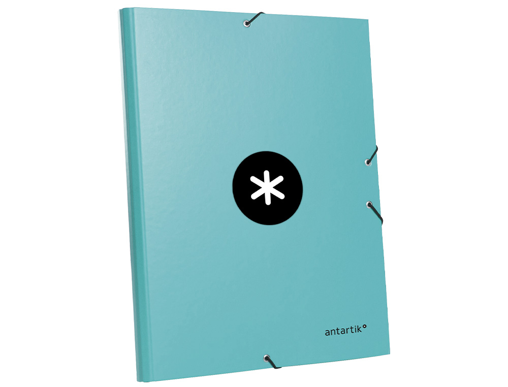 CARPETA ANTARTIK GOMAS A4 3 SOLAPAS CARTON FORRADO COLOR MENTA