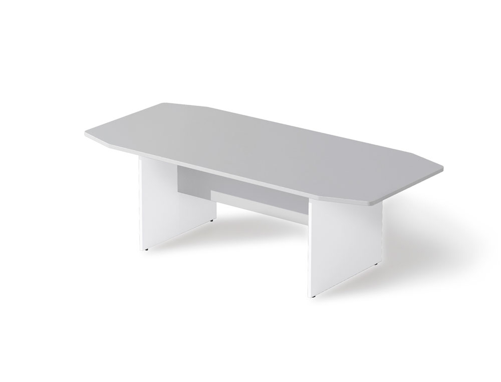 MESA DE REUNION ROCADA MEETING 3003AW02 ESTRUCTURA MADERA BLANCO TABLERO MADERA GRIS 220X100X72 CM
