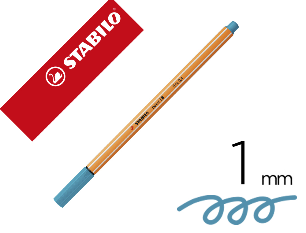 ROTULADOR STABILO PUNTA DE FIB RA POINT 88 AZUL COBALTO PUNTA FINA 0,4MM