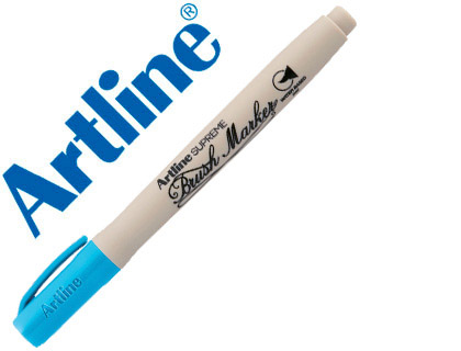 ROTULADOR ARTLINE SUPREME BRUSH PINTURA BASE DE AGUA PUNTA TIPO PINCEL TRAZO VARIABLE CELESTE