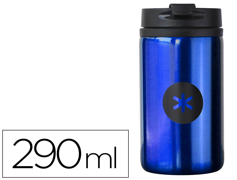 VASO ANTARTIK ACERO INOXIDABLE CON TAPA DOSIFICADOR DE SEGURIDAD Y BASE ACOLCHADA 290 ML COLOR AZUL