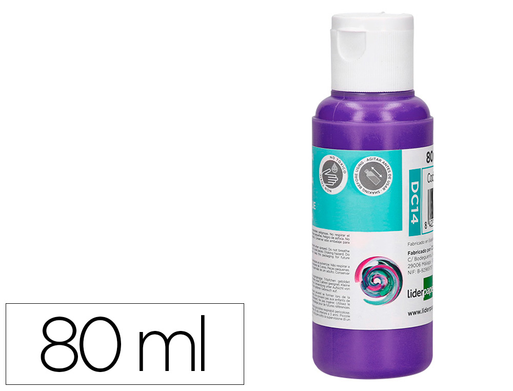 PINTURA ACRILICA LIDERPAPEL BOTE DE 80 ML VIOLETA