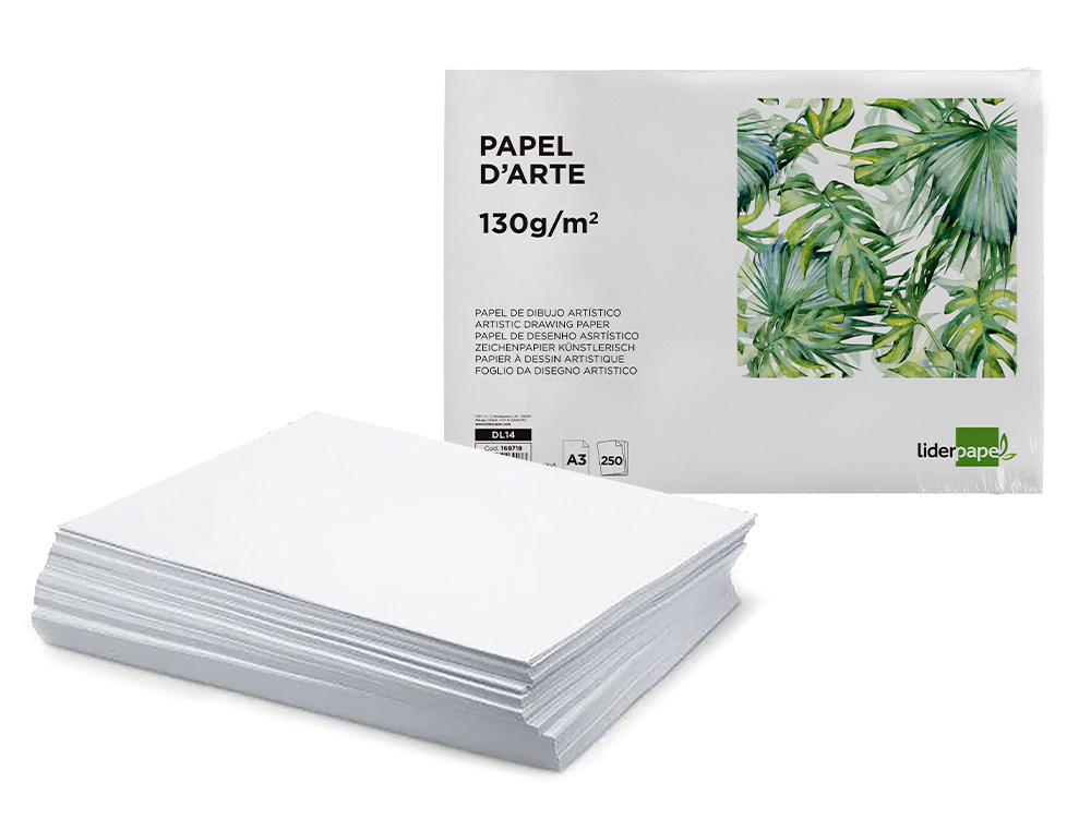 PAPEL DIBUJO LIDERPAPEL 297X420 MM 130 GR SIN RECUADRO DIN A3 HOJA