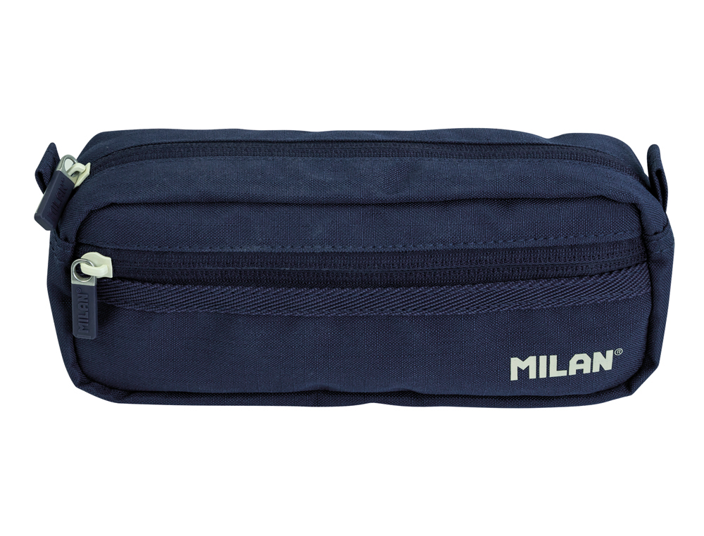 BOLSO ESCOLAR PORTATODO MILAN SERIE 1918 2 CREMALLERAS COLOR AZUL MARINO 210X85X61 MM