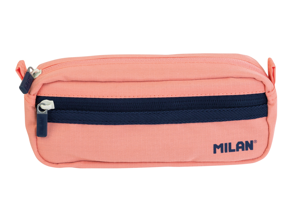 BOLSO ESCOLAR PORTATODO MILAN SERIE 1918 2 CREMALLERAS COLOR ROSA 210X85X61 MM