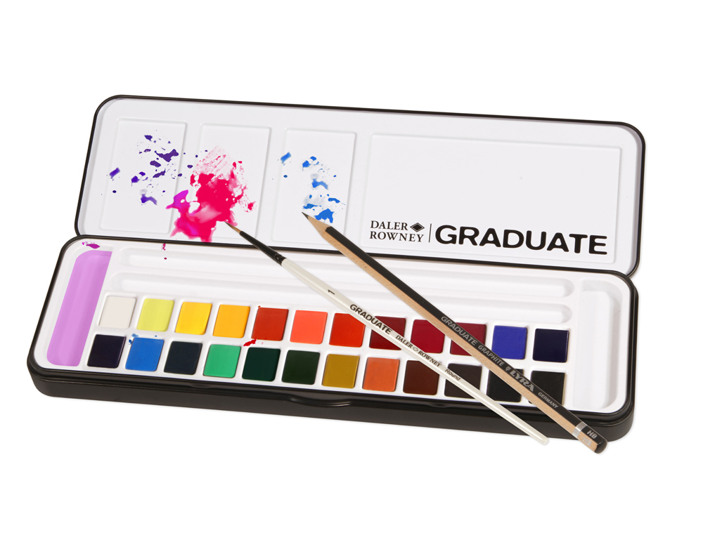 ACUARELA DALER ROWNEY GRADUATE CAJA METAL DE 24 UNIDADES COLORES SURTIDOS