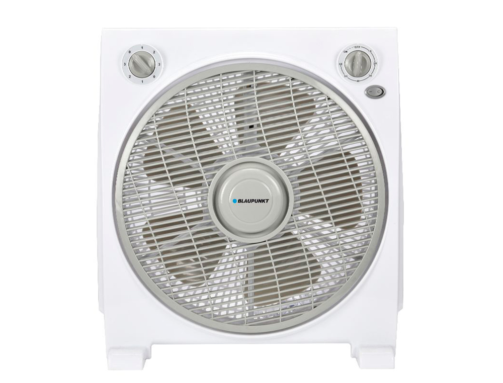 VENTILADOR DE SUELO BLAUPUNKT BOX FAN 45W 30CM DIAMETRO 5 ASPAS 3 VELOCIDADES CON TEMPORIZADOR Y REJILLA