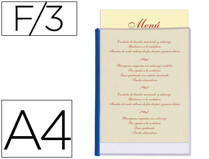 PORTA MENUS LIDERPAPEL PVC DIN A4 CON 3 FUNDAS