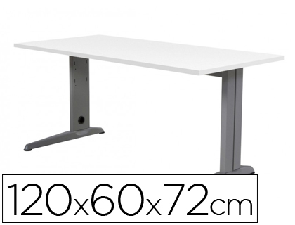 MESA DE OFICINA ROCADA METAL 2000AC04 ALUMINIO /BLANCO 120X60 CM